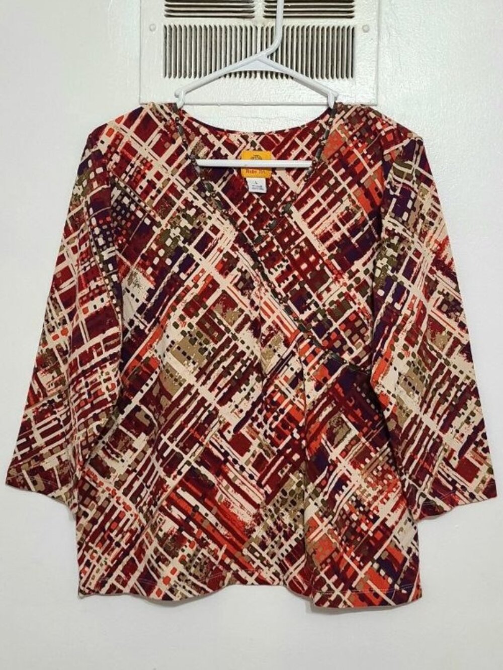 3/4 Sleeve Patterned Blouse